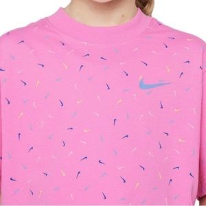Nike All Over Cotton Swoosh Print T Shirt NWT